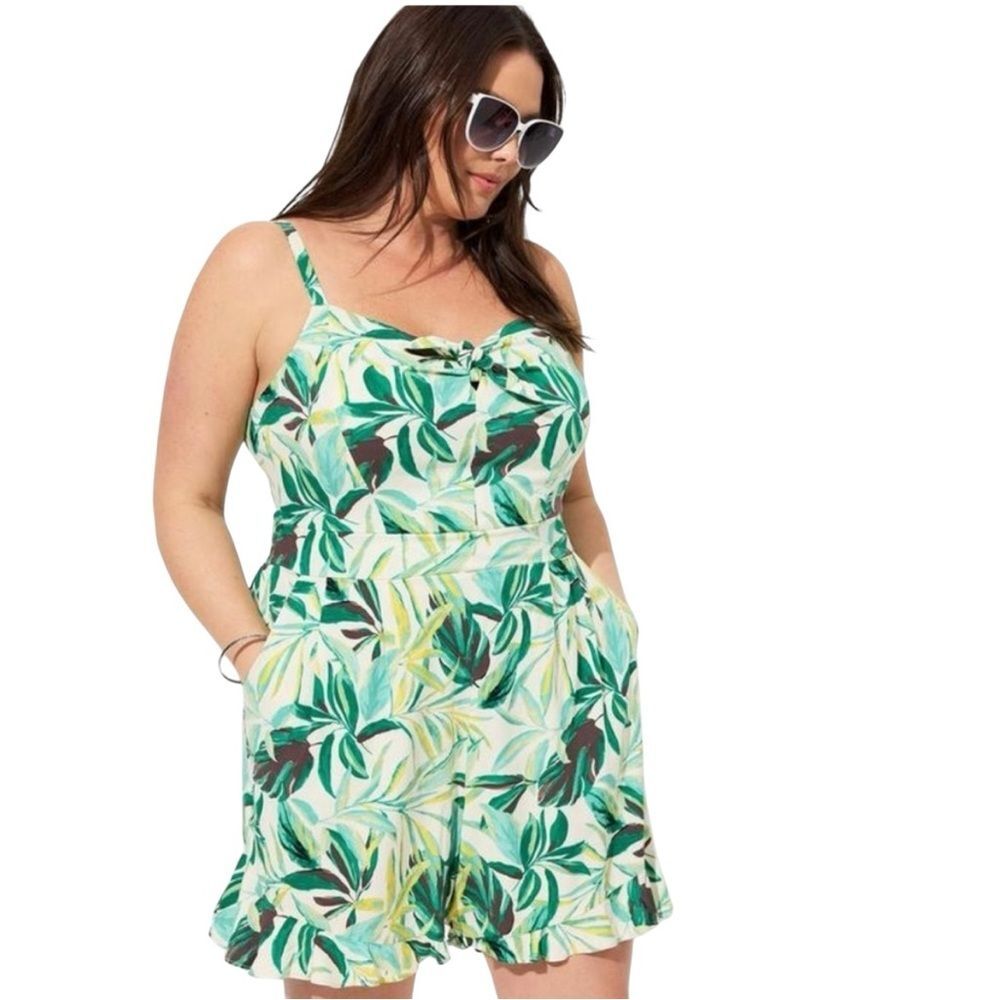 Torrid Challis Tie-Front Romper , NWT
